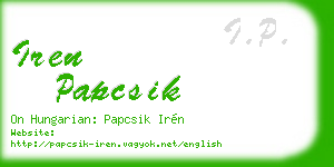 iren papcsik business card